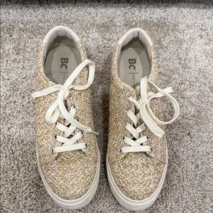 BC Women's Beige Woven Sneakers